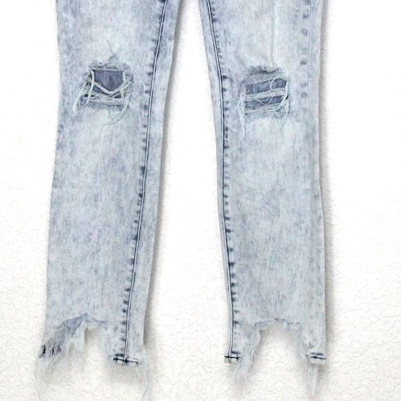 L'Agence Highline High Rise Calypso Skinny Jean Size 25 Shark Bite Acid Wash - Picture 4 of 7